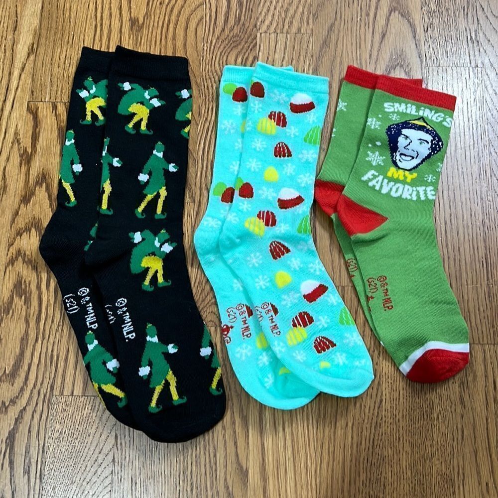 Bundle of 3 Elf Movie Crew Socks NWOT
